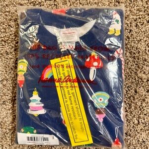 Hanna Andersson Blue Shirt with Colorful Graphic Print